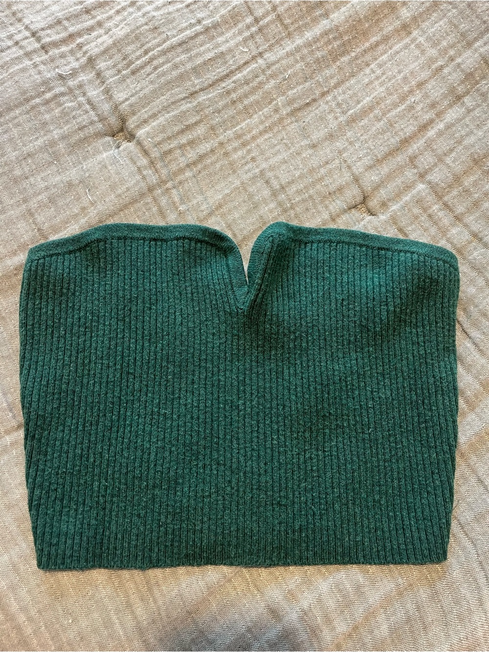wild fable Emerald Ribbed Strapless Knit Top